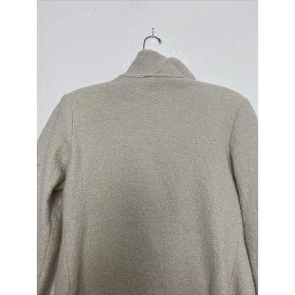 Revue Blazer Jacket Size M Beige Metallic 100% Wool Bow Tie Ruffle Long Sleeves - Picture 8 of 14